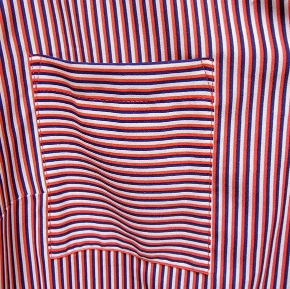 Cabi Franklin Striped Popover Long Sleeve V Neck Blouse Size XL - Picture 3 of 4